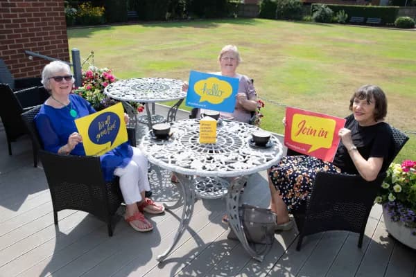 Birmingham Oddfellows members at an outdoor coffee morning