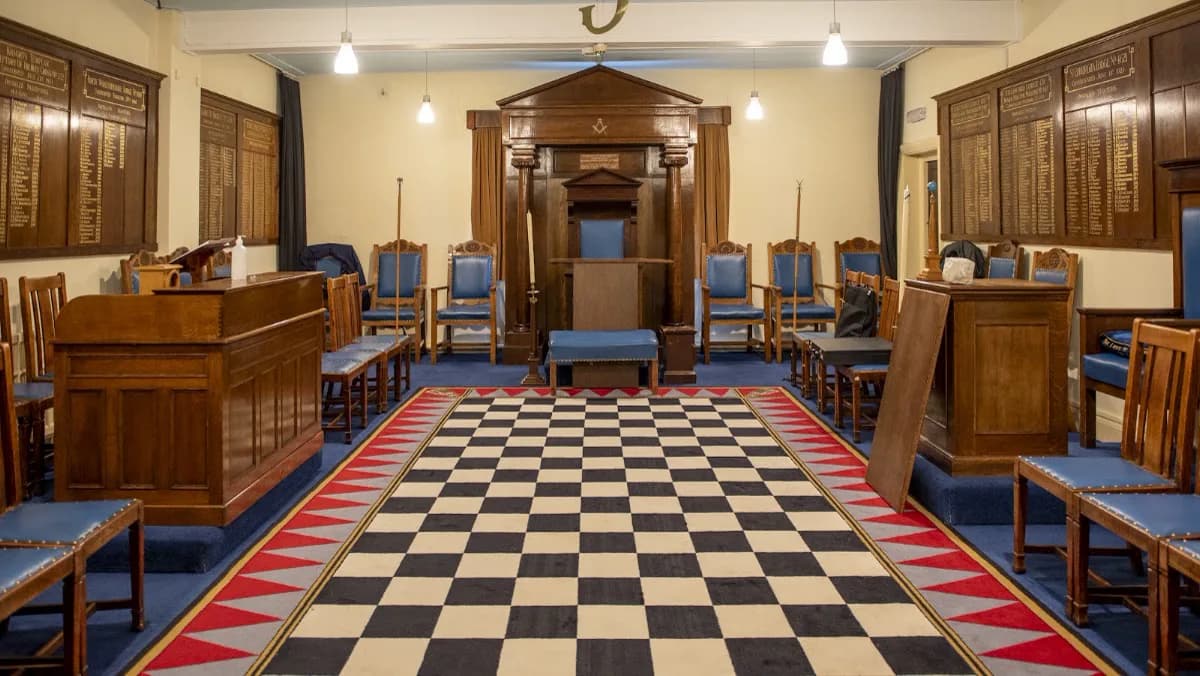 Lodge room at Kings Heath Freemasons Hall