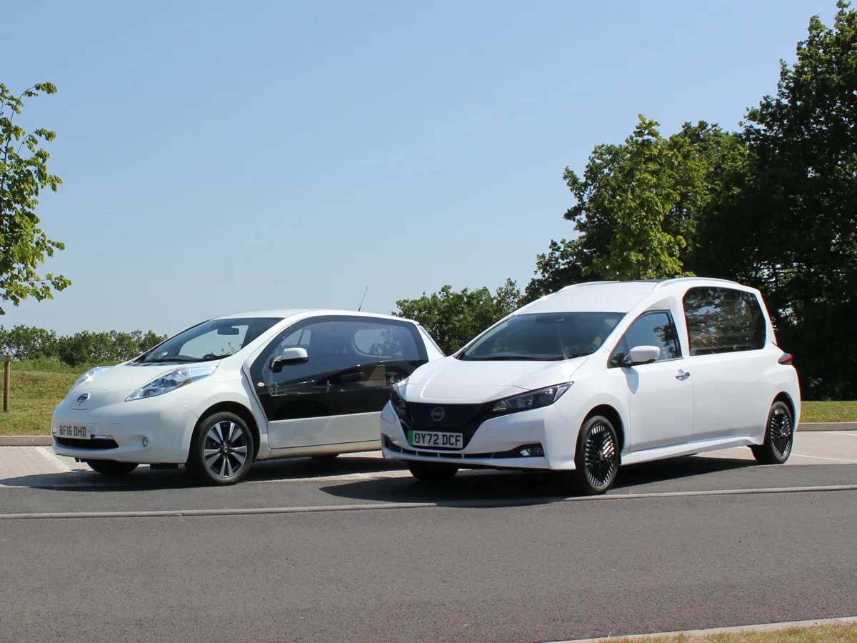 Electric funeral vehicles used by A Natural Undertaking