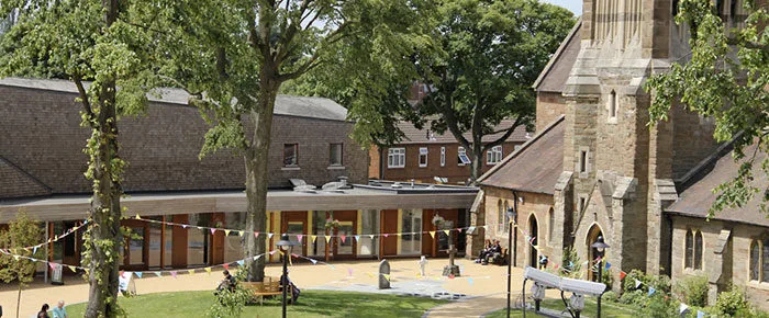 All Saints Centre courtyard beside the church
