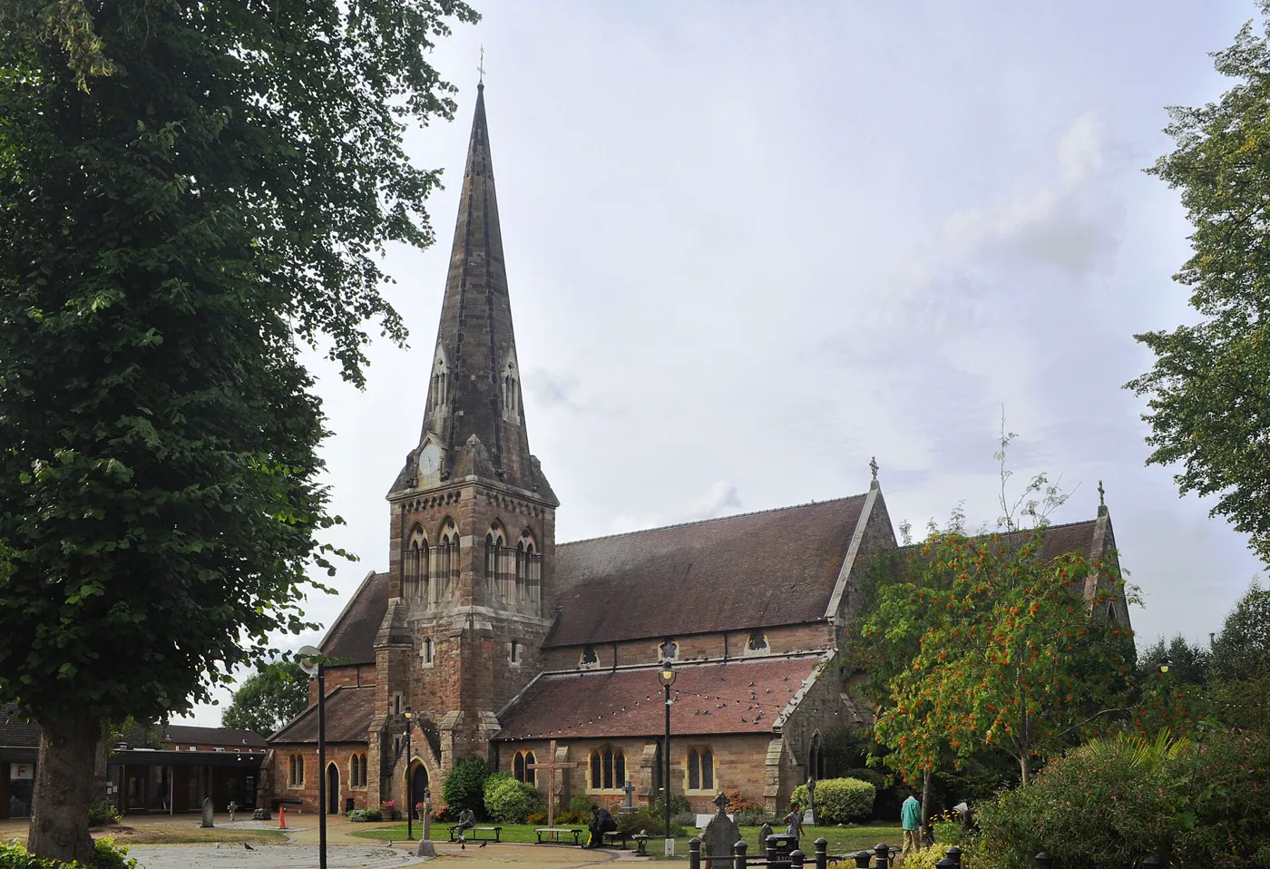 All Saints Church viewed across the village square