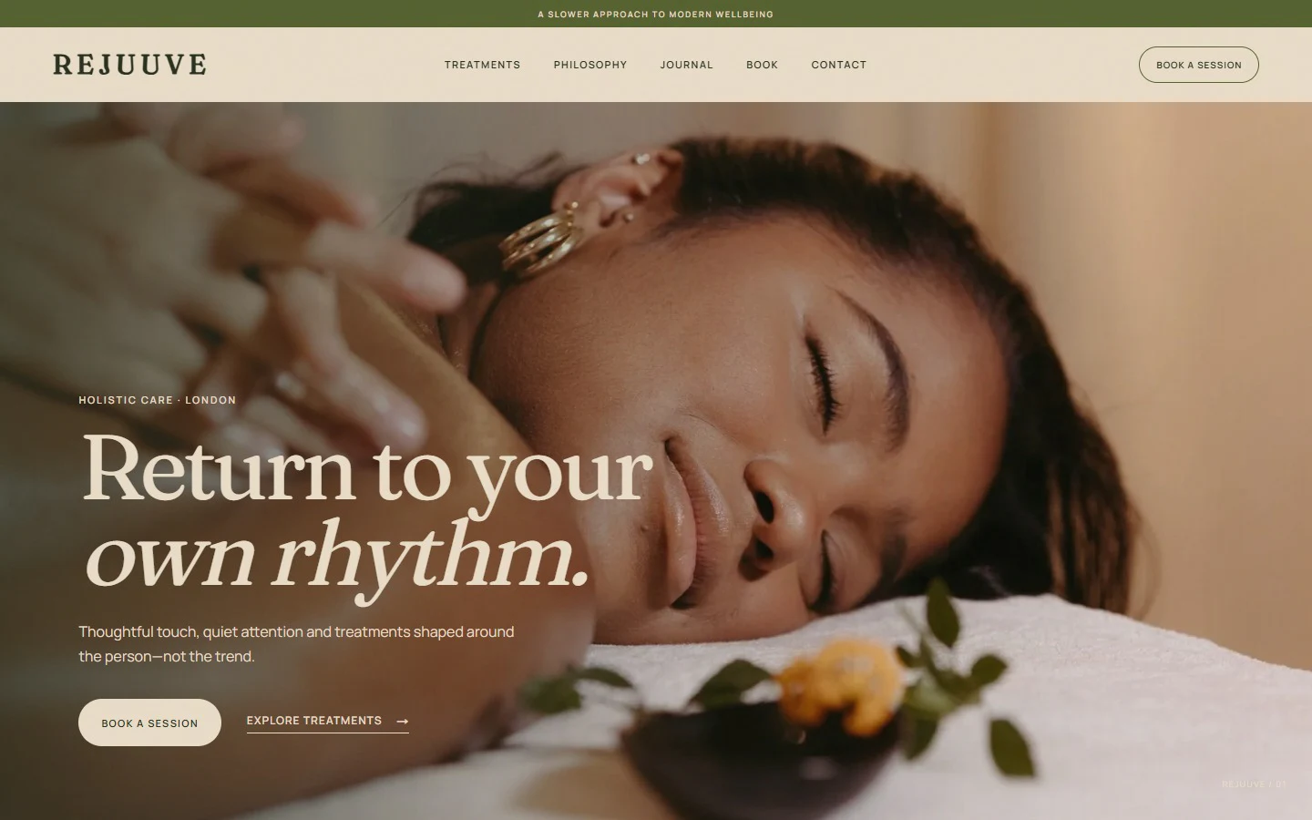 REJUUVE wellbeing website concept designed by Ampliflow