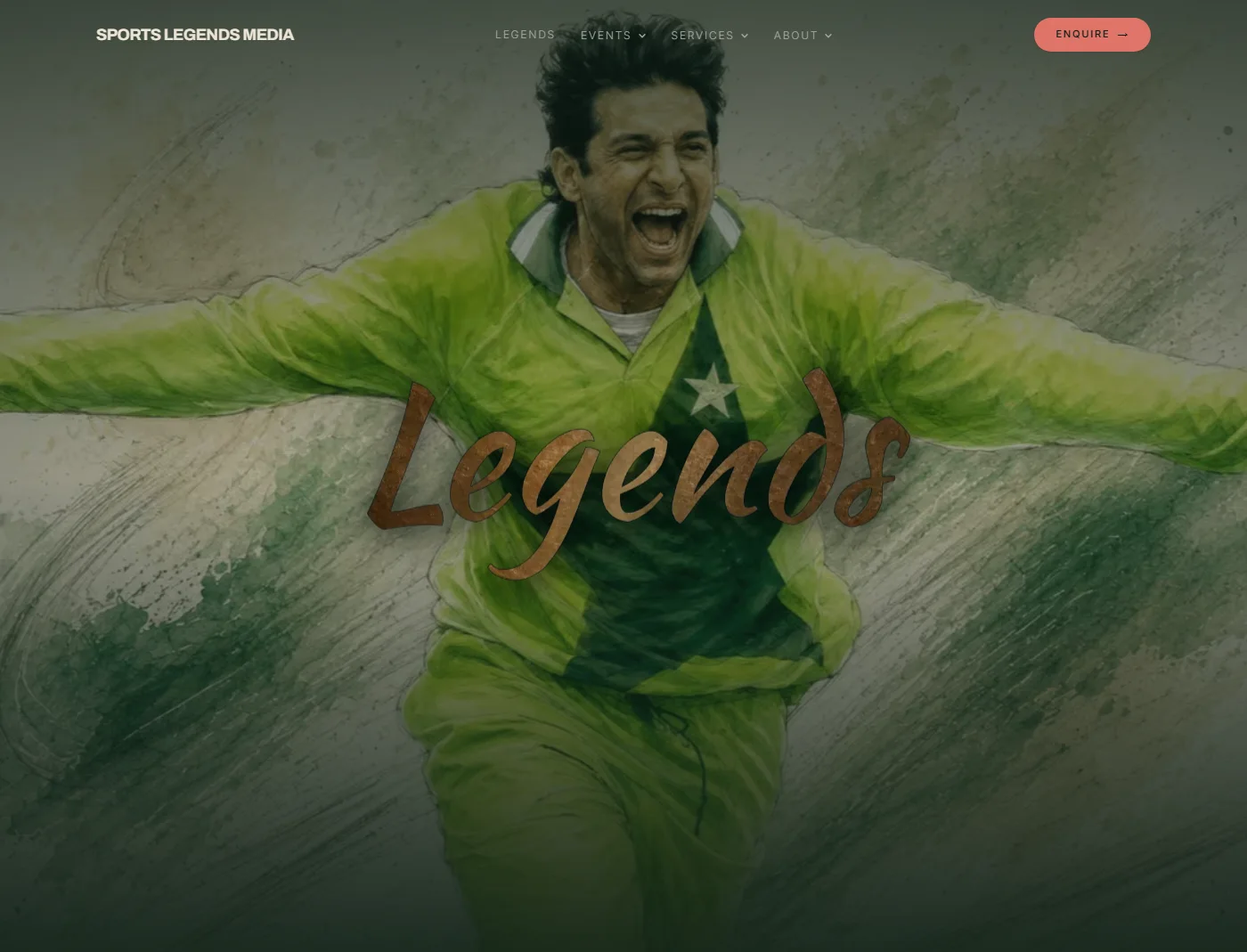 Sports Legends Media website designed and built by Ampliflow