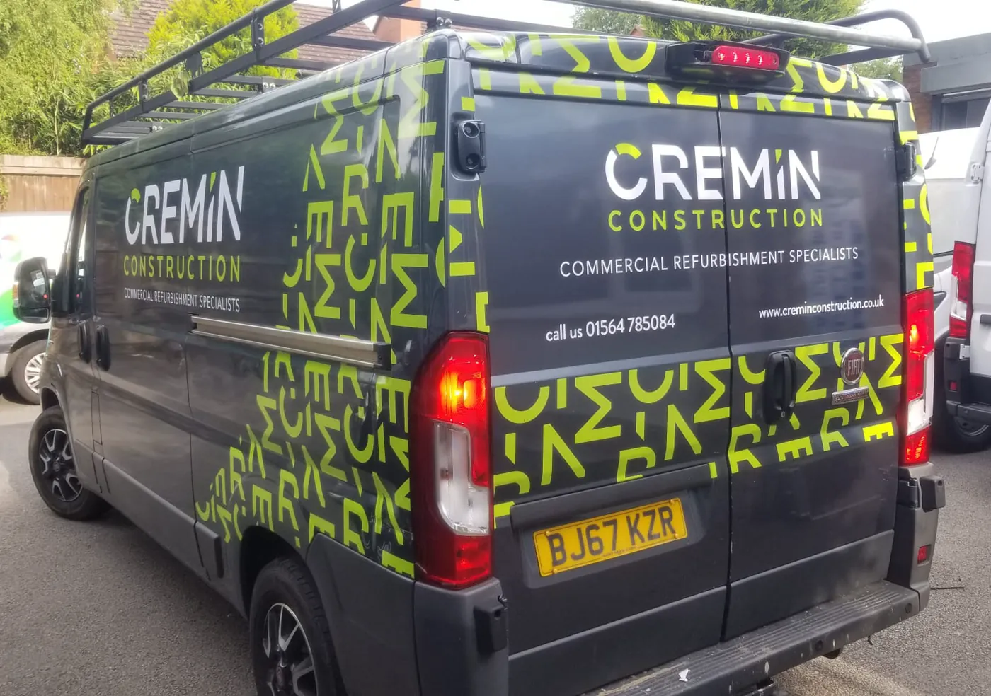 Bold Cremin Construction van graphics completed by Baker Ward