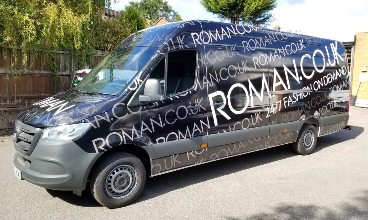 Roman Cook branded van wrap completed by Baker Ward
