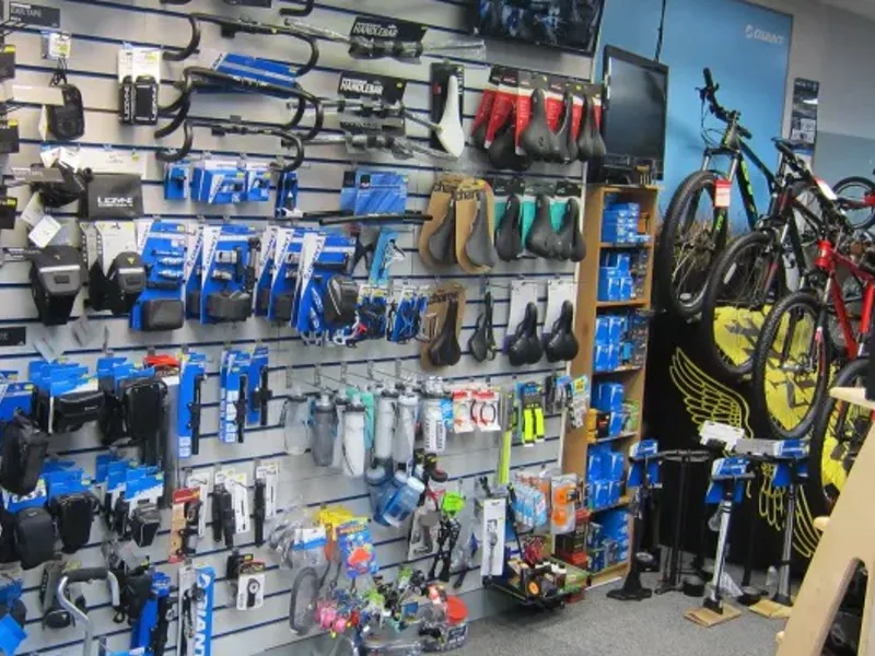 Bikes, parts and workshop equipment inside Bike Pro Racing
