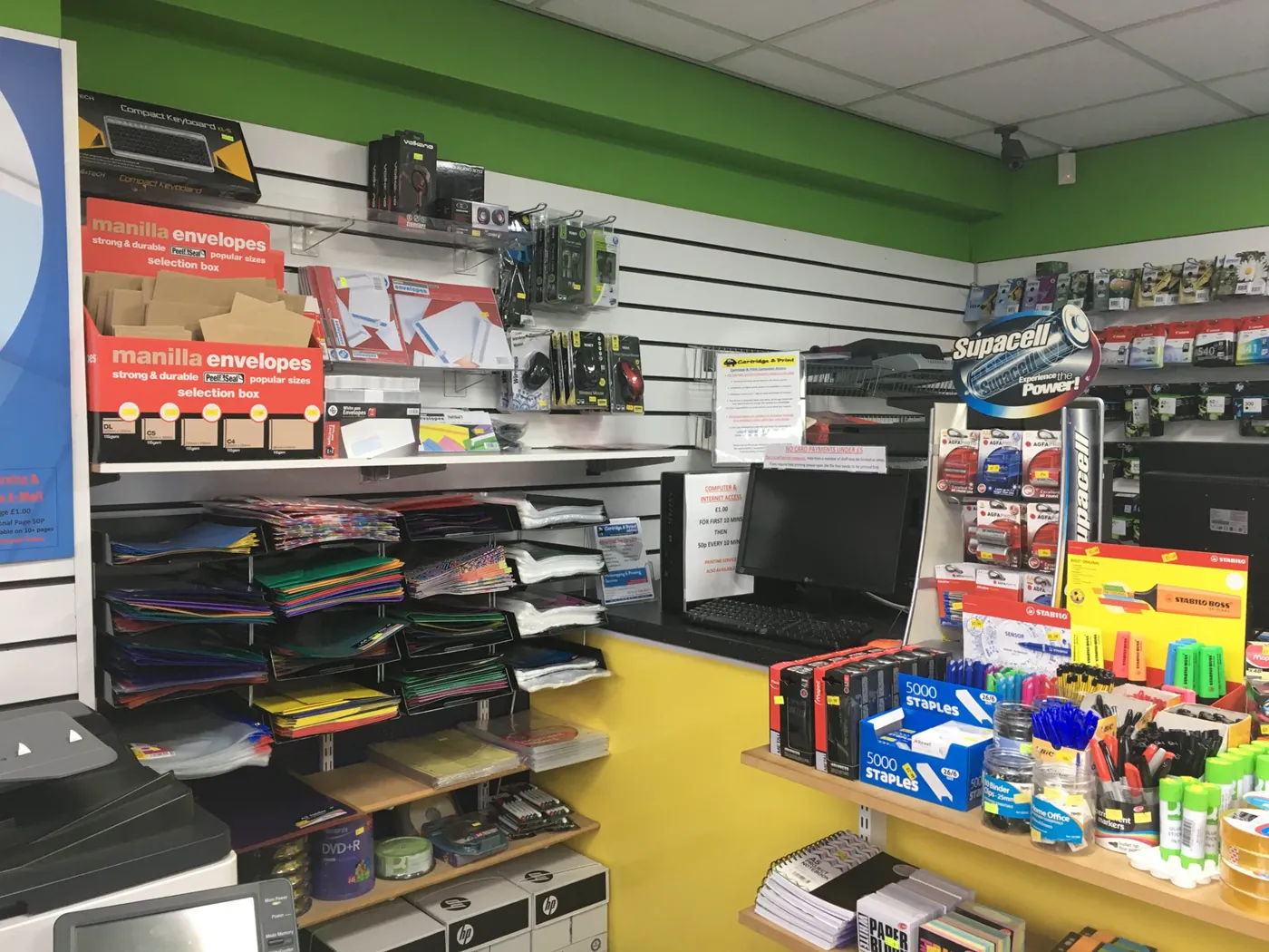 Paper, stationery and printing supplies inside Cartridge and Print Solutions