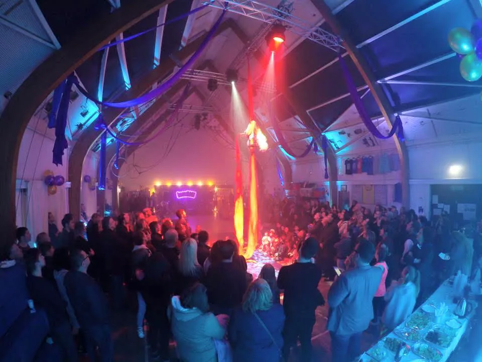 A live aerial cabaret performance at CircusMASH