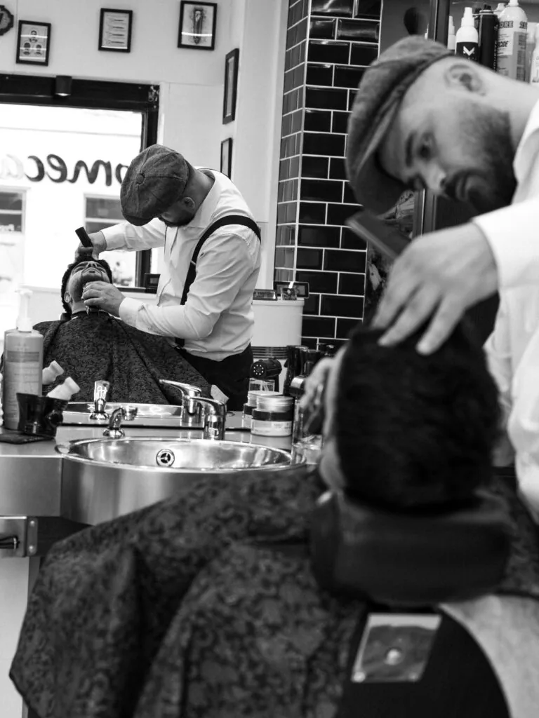 The Turkish Barbers Club team at work in Kings Heath