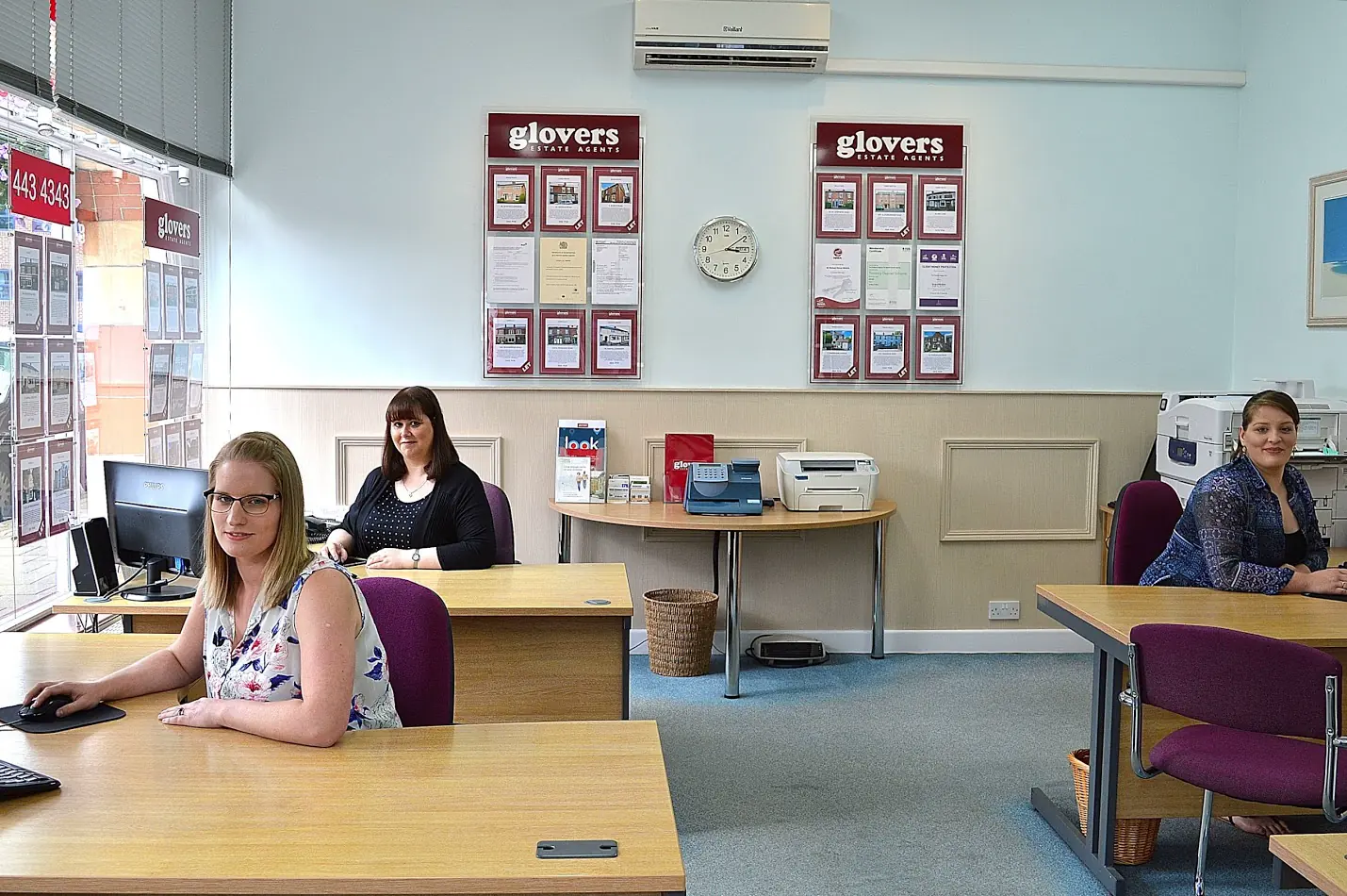 Team inside the Glovers Estate Agents Kings Heath office