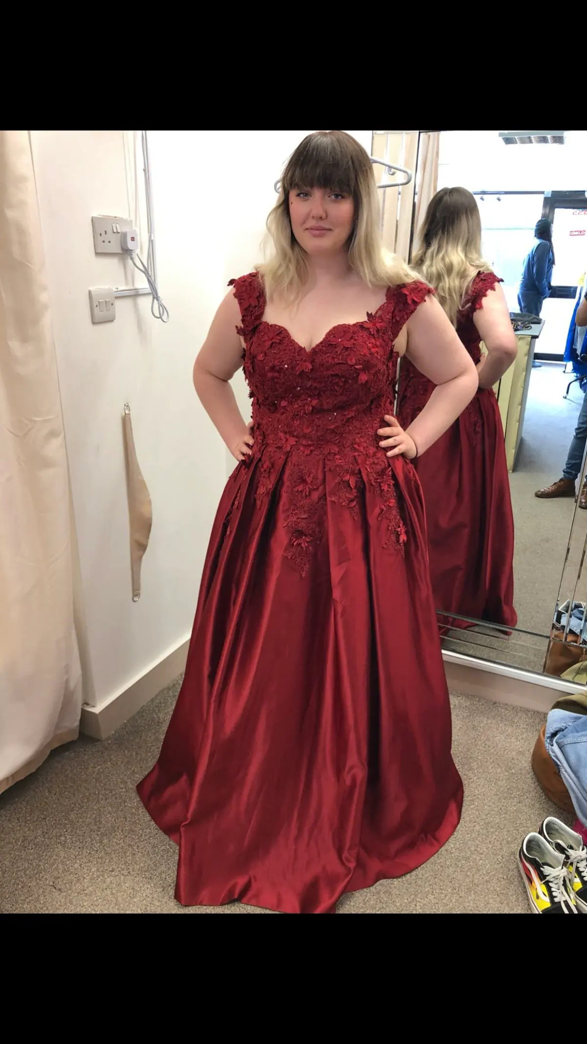 Burgundy formal dress fitted by H & J Stitch