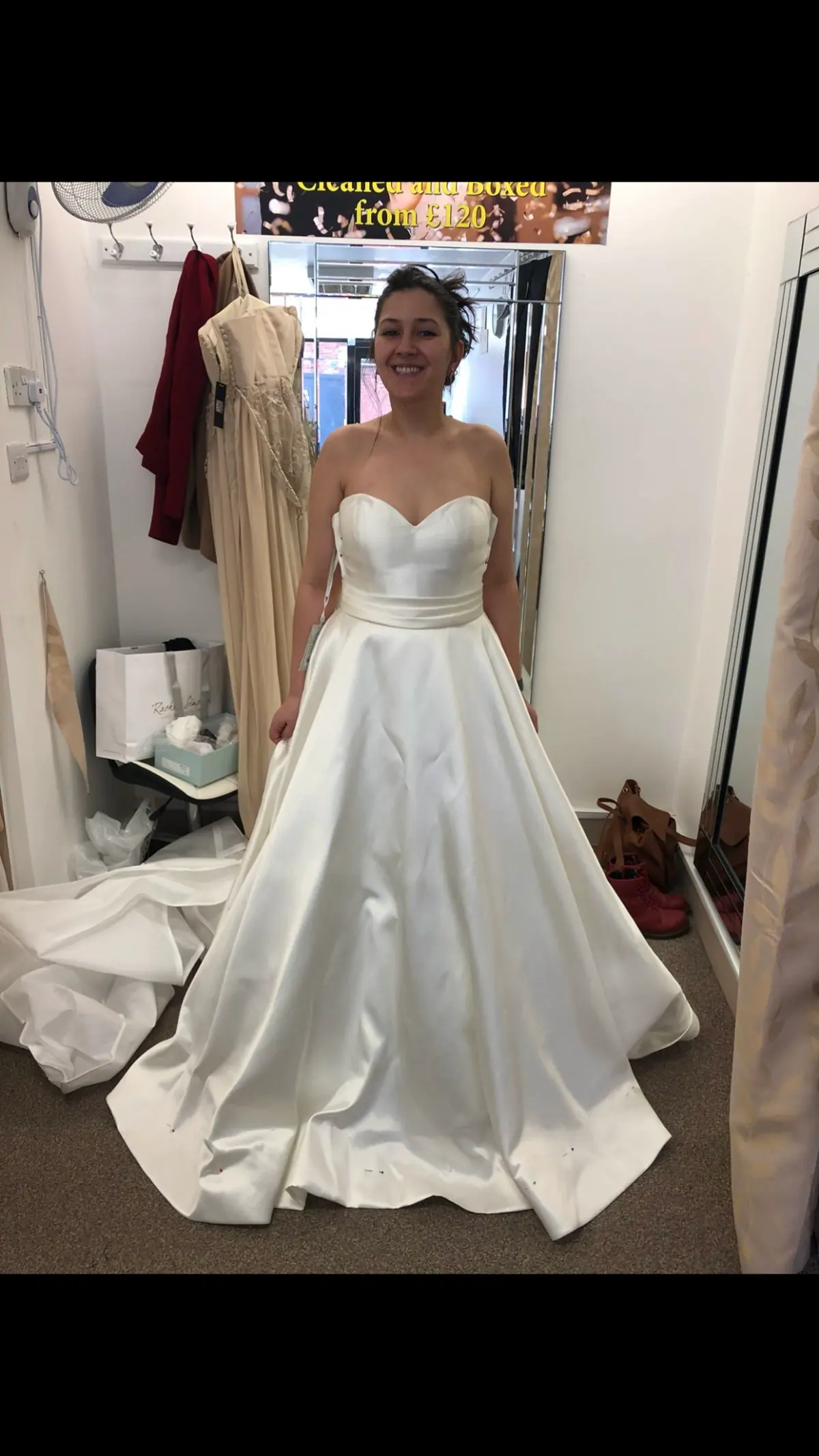 Lace wedding dress alteration by H & J Stitch