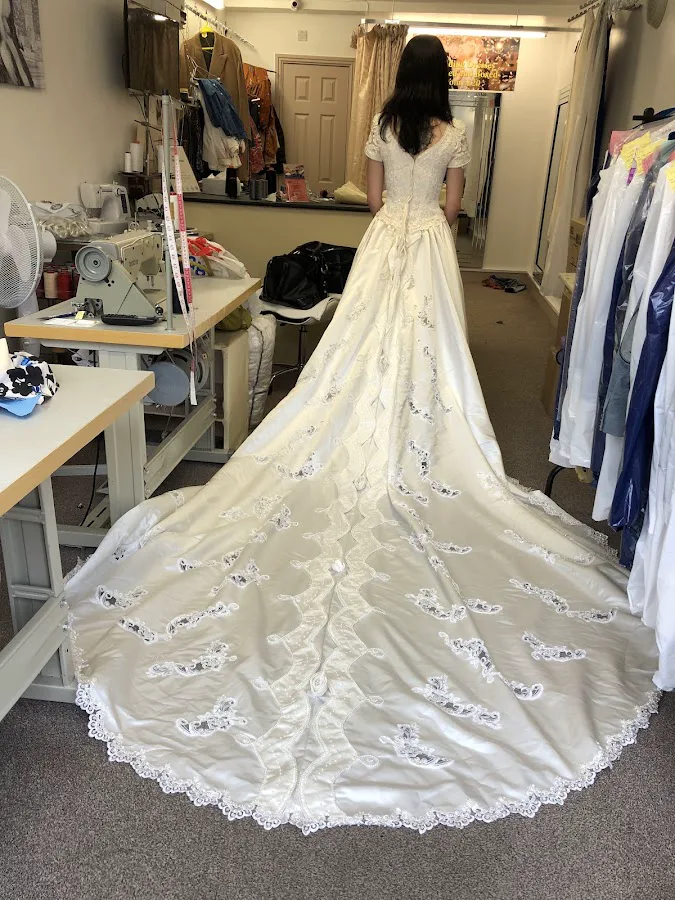 Wedding dress alteration by H & J Stitch