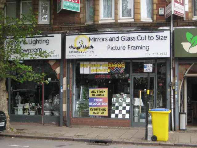 Shopfront for Kings Heath Mirrors and Lighting