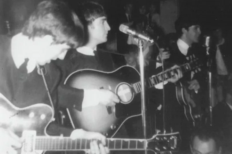 The Beatles performing at the Ritz Ballroom in Kings Heath in February 1963