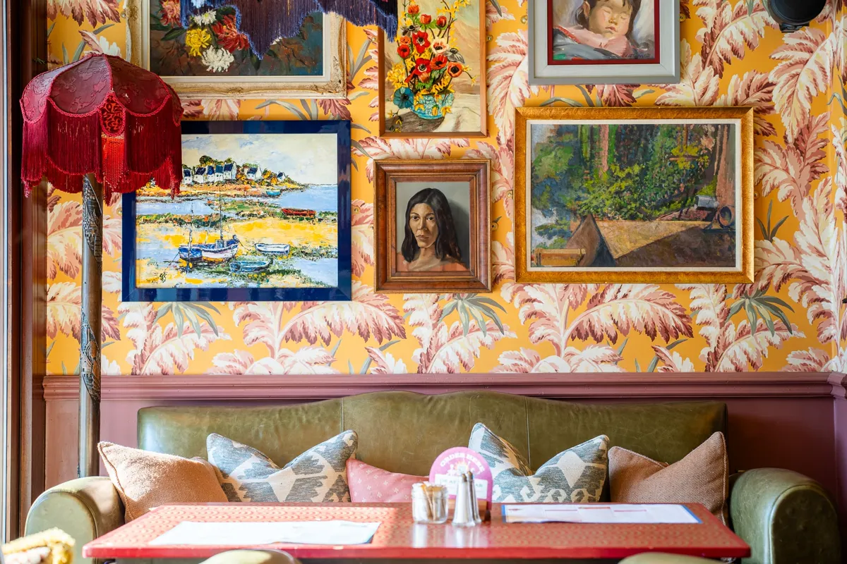 Colourful booth seating inside Loco Lounge