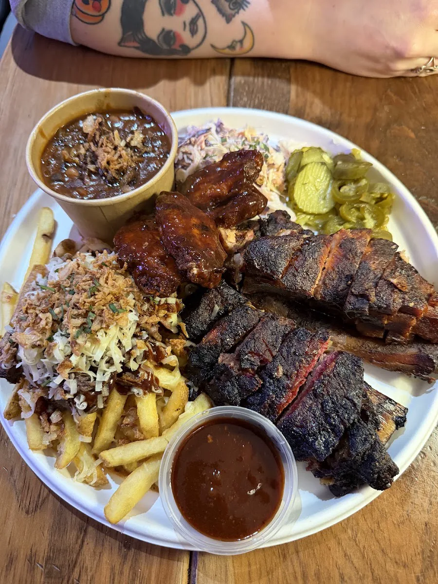 Barbecue platter served during a food pop-up at The Juke